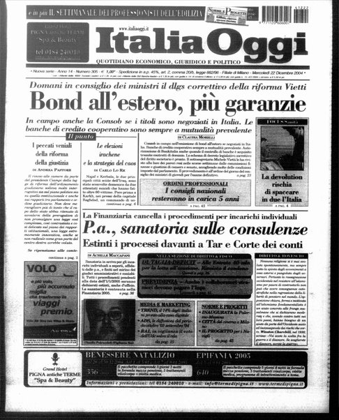 Italia oggi : quotidiano di economia finanza e politica